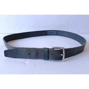 Levi's Genuine Leather Belt Men's 40 Black Nickel Buckle Adjustable